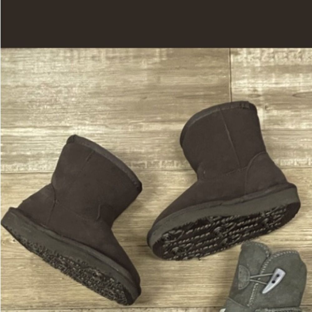 𝅺Aussie Merino Kids Suede Winter Boots In Dark Brown